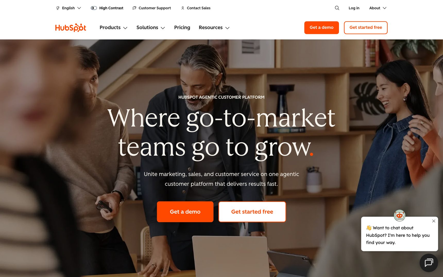 Strona główna — HubSpot, zrzut ekranu