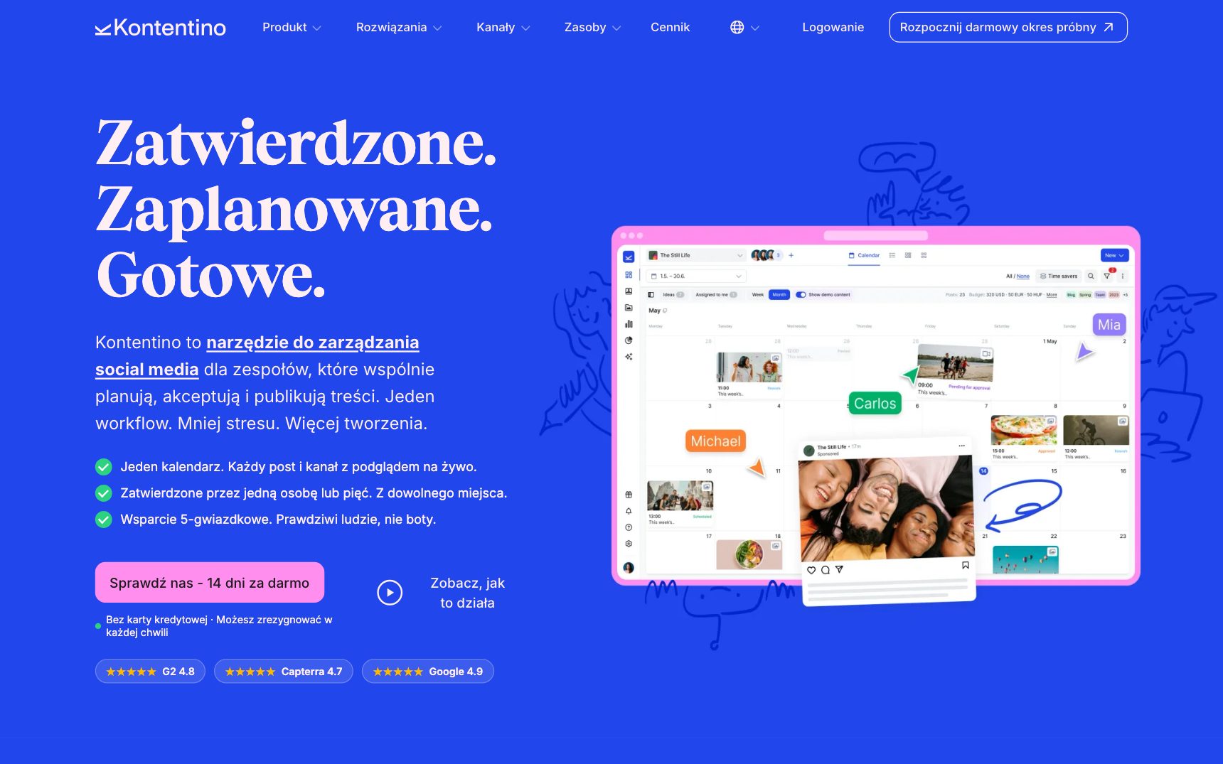 Strona główna — Kontentino, zrzut ekranu