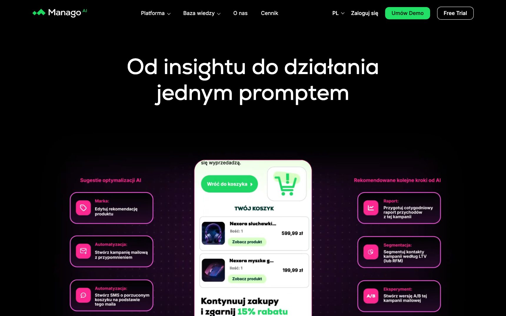 Strona główna — Salesmanago, zrzut ekranu